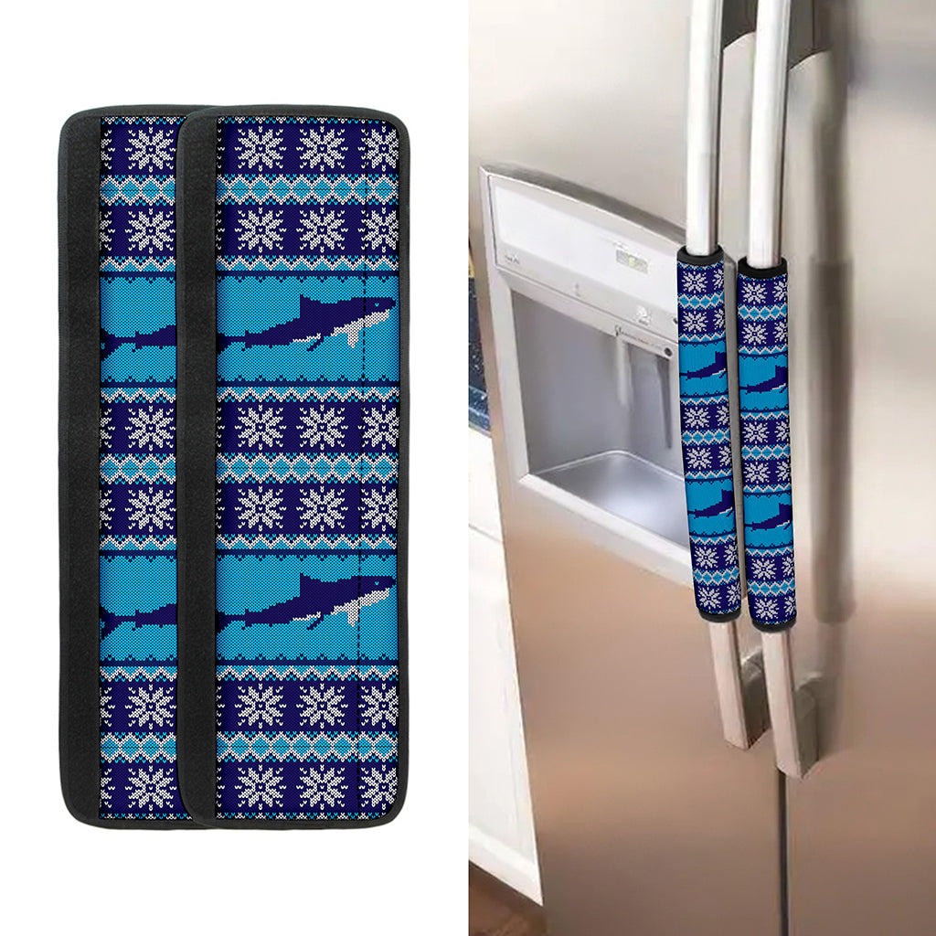 Shark Knitted Pattern Print Refrigerator Handle Covers
