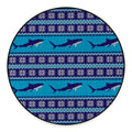 Shark Knitted Pattern Print Round Floor Mat
