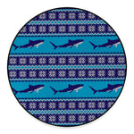 Shark Knitted Pattern Print Round Floor Mat