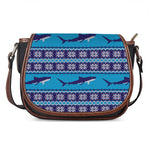 Shark Knitted Pattern Print Saddle Bag