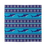 Shark Knitted Pattern Print Silk Bandana