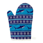 Shark Knitted Pattern Print Single Oven Mitt