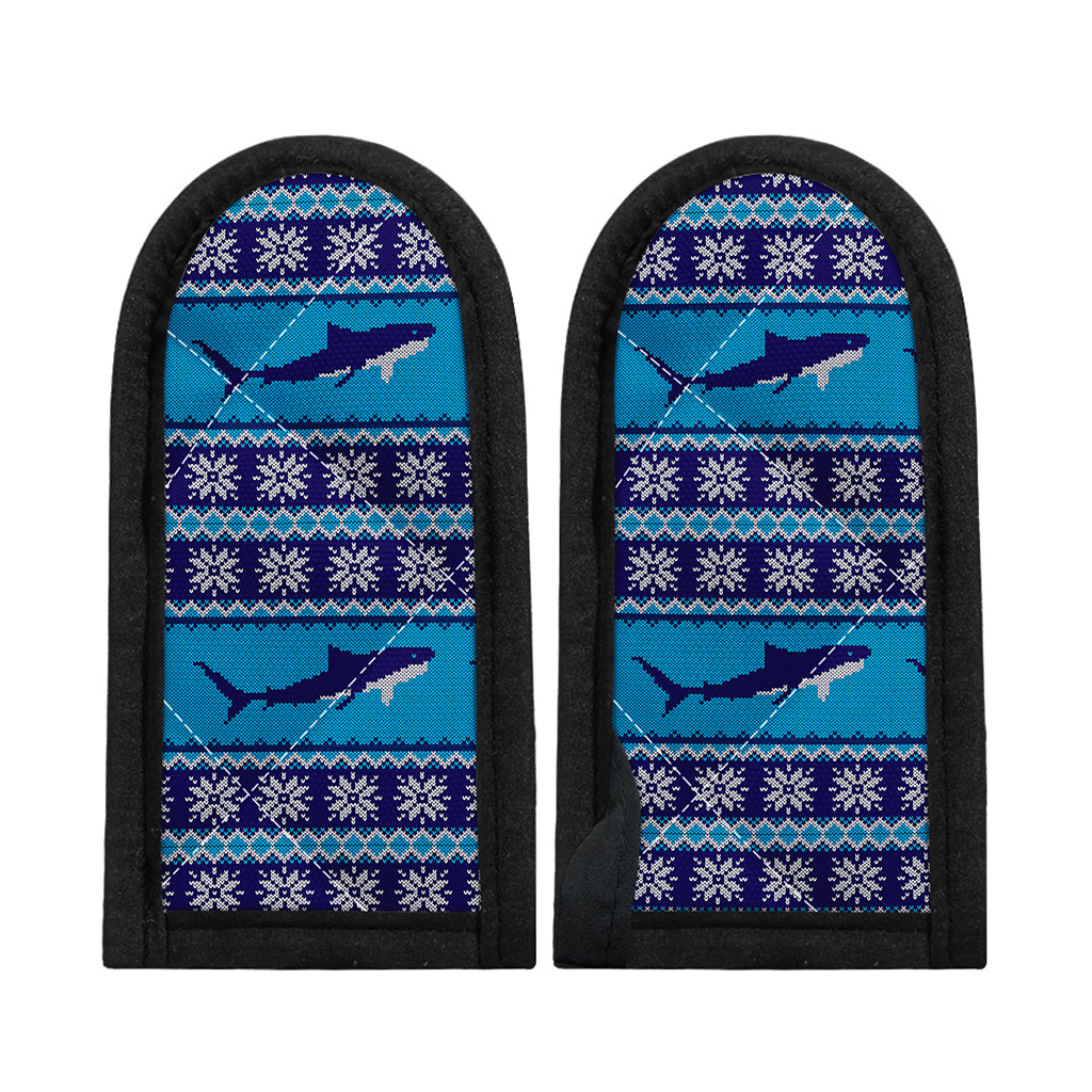 Shark Knitted Pattern Print Skillet Handle Cover