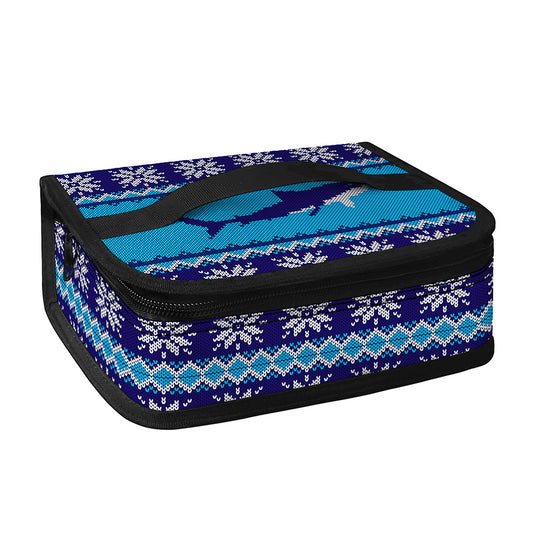 Shark Knitted Pattern Print Small Lunch Bag