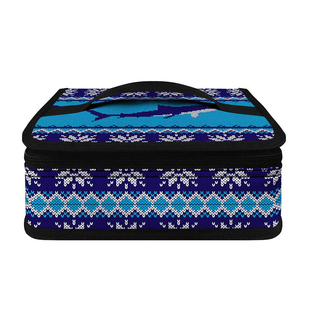 Shark Knitted Pattern Print Small Lunch Bag