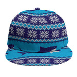 Shark Knitted Pattern Print Snapback Cap