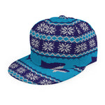 Shark Knitted Pattern Print Snapback Cap