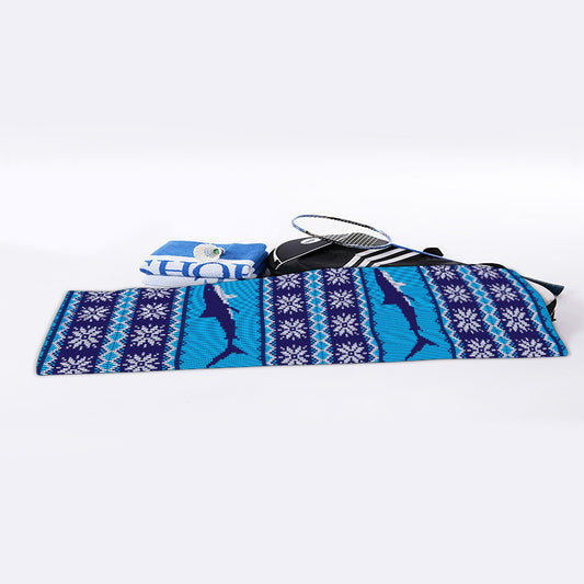 Shark Knitted Pattern Print Sports Towel