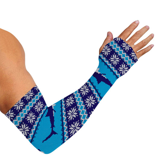Shark Knitted Pattern Print Sun Protection Arm Sleeves
