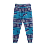 Shark Knitted Pattern Print Sweatpants