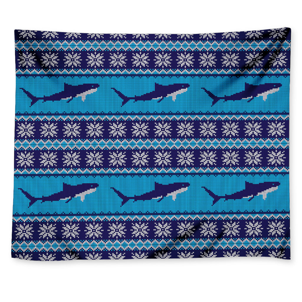 Shark Knitted Pattern Print Tapestry
