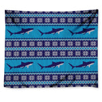 Shark Knitted Pattern Print Tapestry