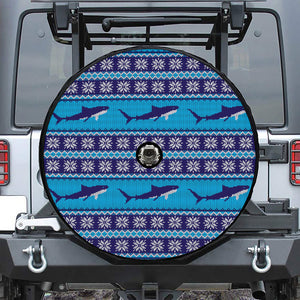 Shark Knitted Pattern Print Tire Cover With Camera Hole