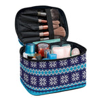 Shark Knitted Pattern Print Travel Makeup Bag