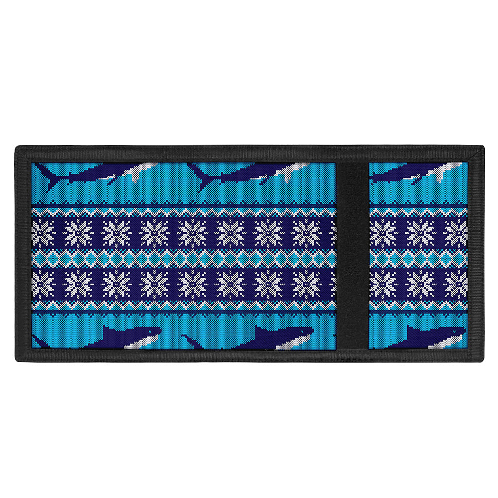 Shark Knitted Pattern Print Trifold Wallet