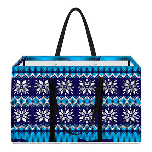 Shark Knitted Pattern Print Utility Tote Bag