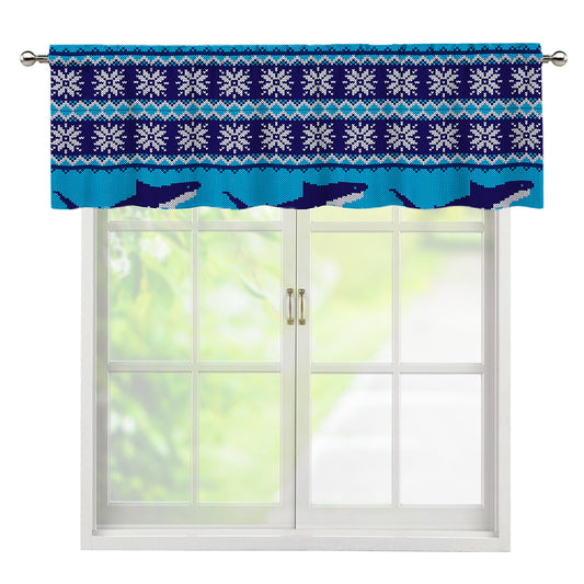 Shark Knitted Pattern Print Window Valance