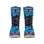 Shark Knitted Pattern Print Winter Boots