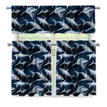 Shark Underwear Pattern Print 3 Piece Kitchen Curtains