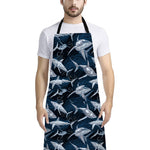 Shark Underwear Pattern Print Bib Apron With Pocket
