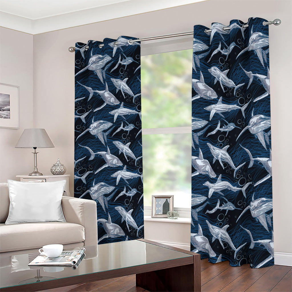 Shark Underwear Pattern Print Blackout Grommet Curtains