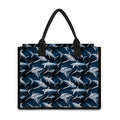 Shark Underwear Pattern Print Canvas Tote Bag