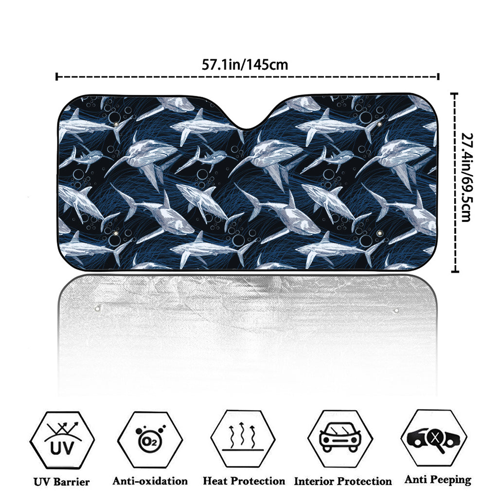 Shark Underwear Pattern Print Car Windshield Sun Shade