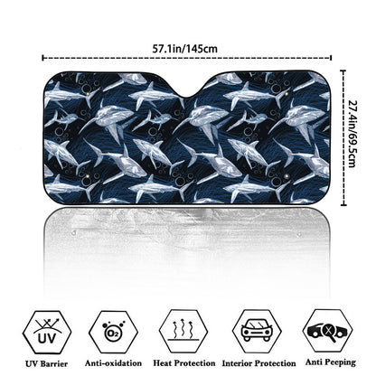 Shark Underwear Pattern Print Car Windshield Sun Shade