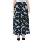 Shark Underwear Pattern Print Chiffon Maxi Skirt