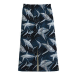Shark Underwear Pattern Print Cotton Front Slit Maxi Skirt