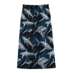 Shark Underwear Pattern Print Cotton Front Slit Maxi Skirt
