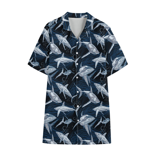 Shark Underwear Pattern Print Cotton Hawaiian Shirt