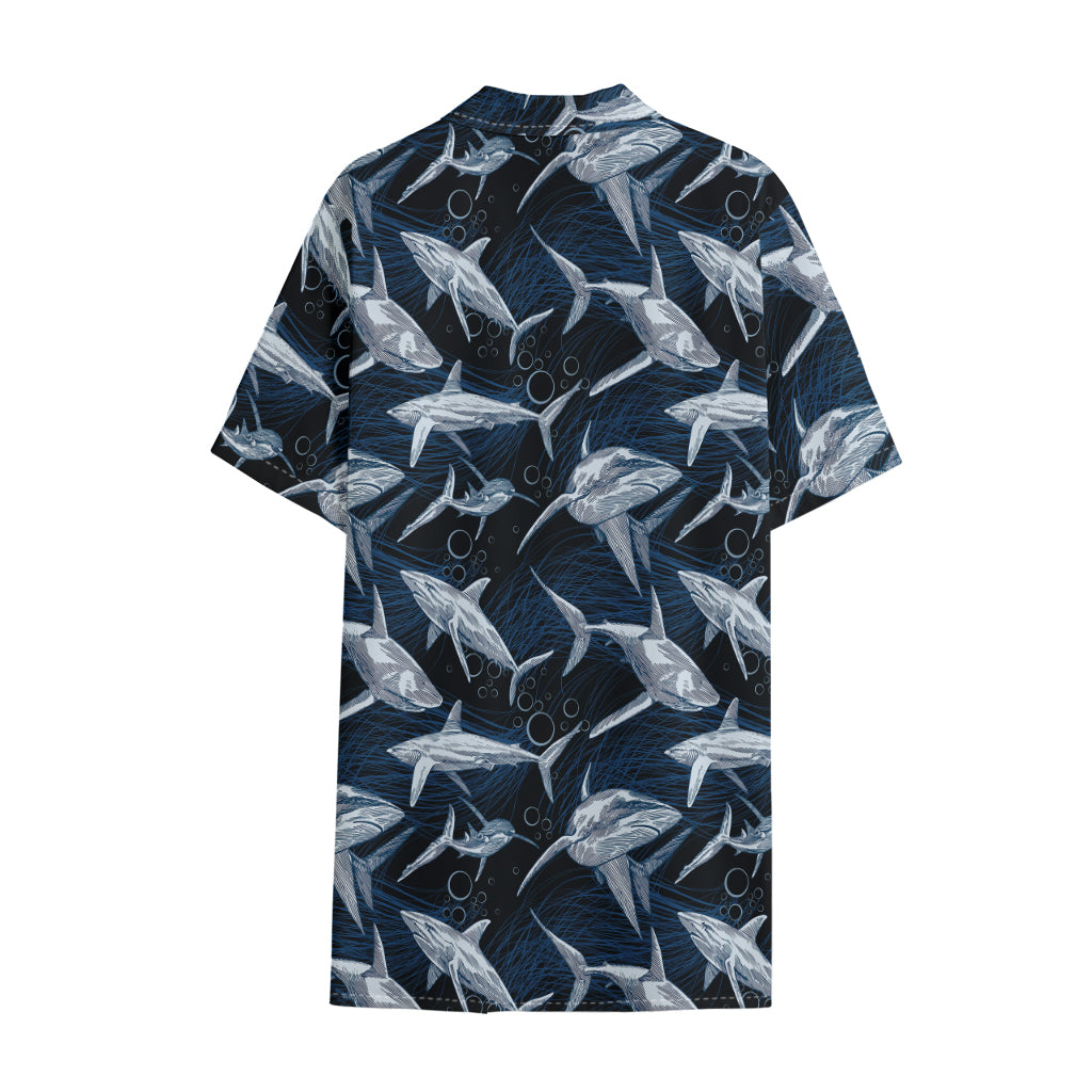 Shark Underwear Pattern Print Cotton Hawaiian Shirt