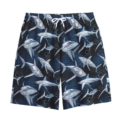 Shark Underwear Pattern Print Cotton Shorts