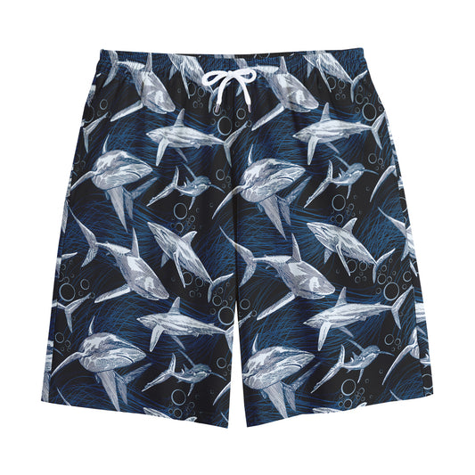 Shark Underwear Pattern Print Cotton Shorts
