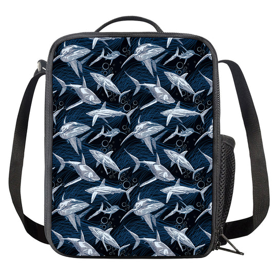 Shark Underwear Pattern Print Crossbody Lunch Bag