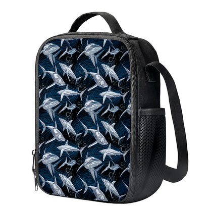 Shark Underwear Pattern Print Crossbody Lunch Bag