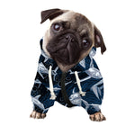 Shark Underwear Pattern Print Dog Zip Up Hoodie