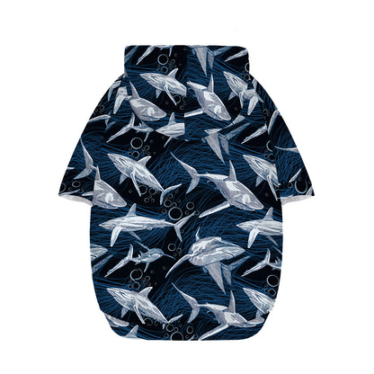 Shark Underwear Pattern Print Dog Zip Up Hoodie
