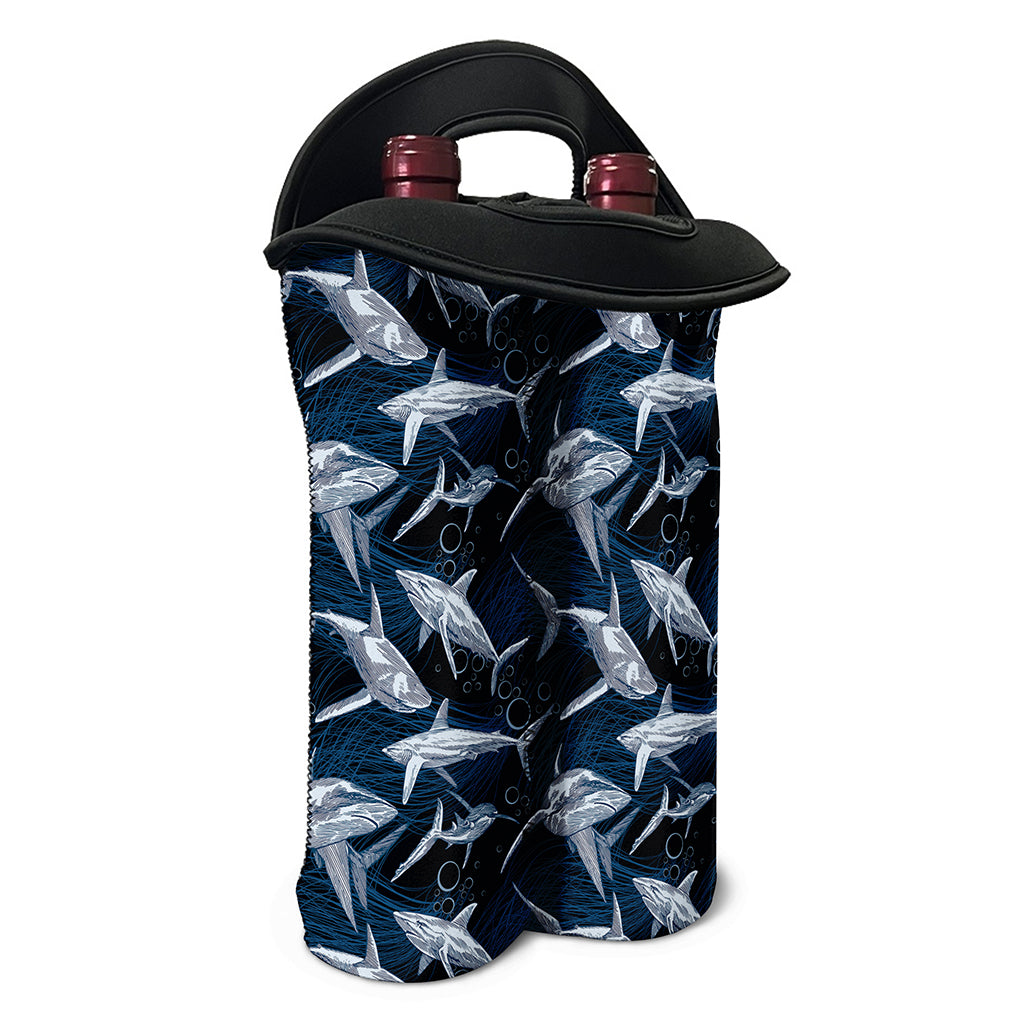Shark Underwear Pattern Print Double Neoprene Wine Tote