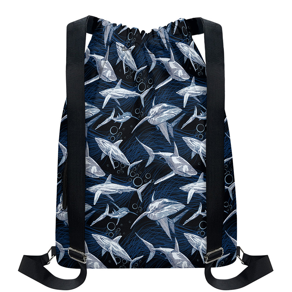 Shark Underwear Pattern Print Drawstring Backpack