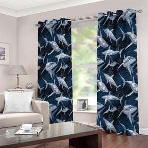 Shark Underwear Pattern Print Extra Wide Grommet Curtains