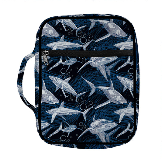 Shark Underwear Pattern Print Front Pocket Bible Bag