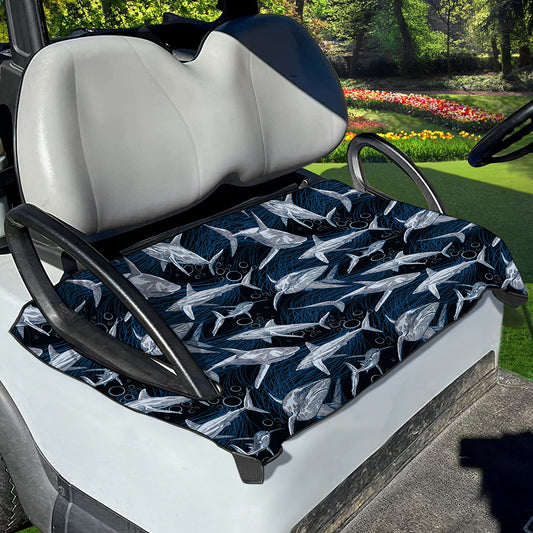 Shark Underwear Pattern Print Golf Cart Seat Cover