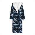 Shark Underwear Pattern Print Hooded Bathrobe