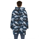 Shark Underwear Pattern Print Hoodie Blanket