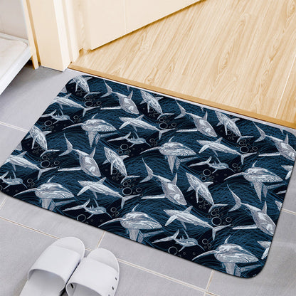 Shark Underwear Pattern Print Indoor Door Mat