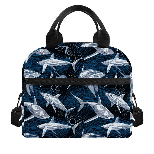 Shark Underwear Pattern Print Insulated Lunch Bag