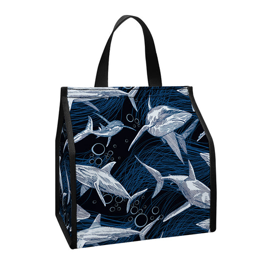 Shark Underwear Pattern Print Insulated Lunch Tote