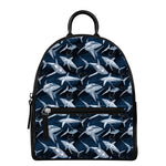 Shark Underwear Pattern Print Leather Backpack